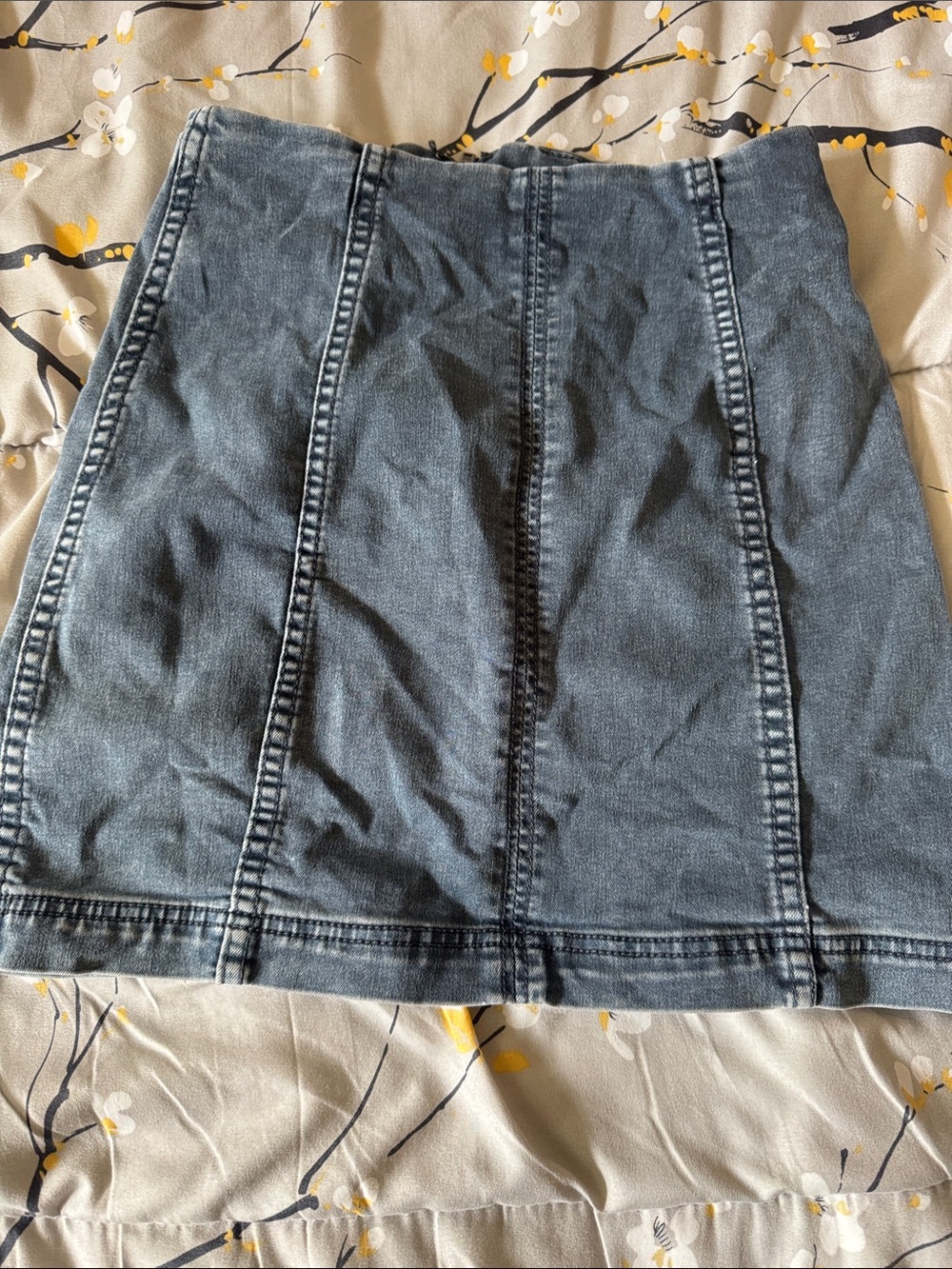 Free People Washed Black Panel Mini Skirt